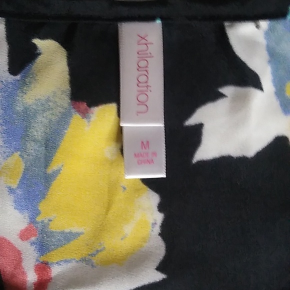 XHILARATION, FLORAL PRINT SLEEVELESS HIGH-LOW DRESS, COLOR: COLORFUL, SIZE:M - Picture 3 of 10